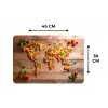 Wereldkaart - Pizza - Houten ondergrond Placemat vinyl groot -specs