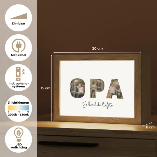 Opa - Lettercollage Light Box met kabel (Tafellamp) klein -USP_NL