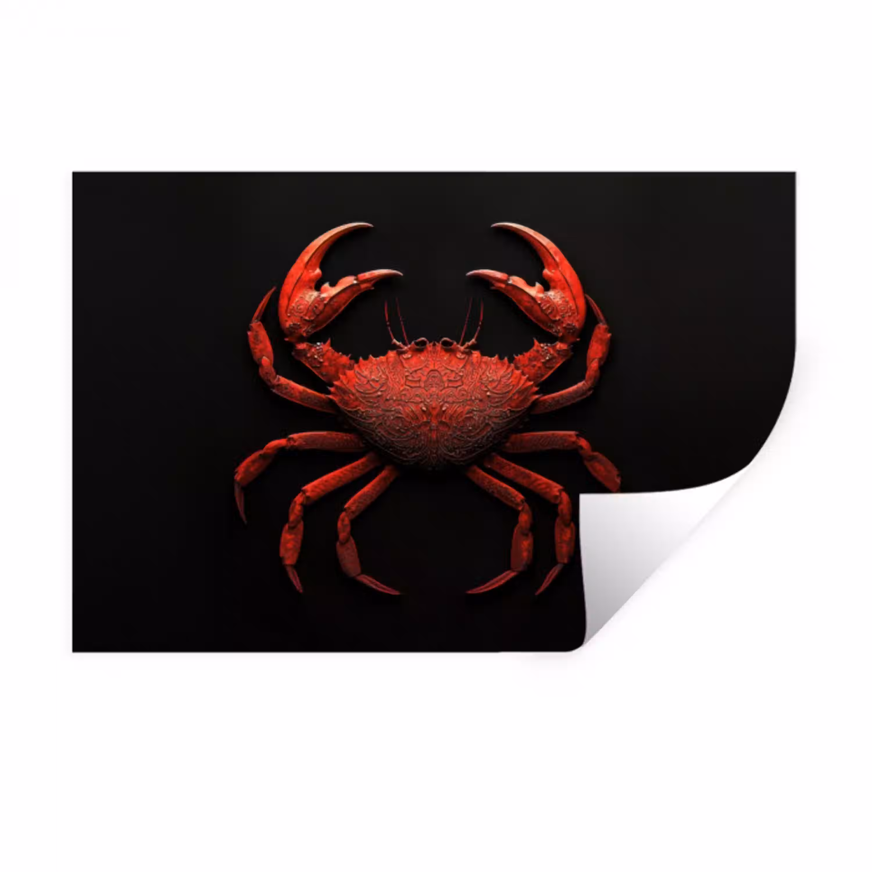 Krab - Rood - Vissen - Schaaldieren Muursticker klein -3d