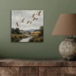Eenden - Rivier - Landschap - Vlucht - Nostalgisch aluminium wit klein -sfeer2