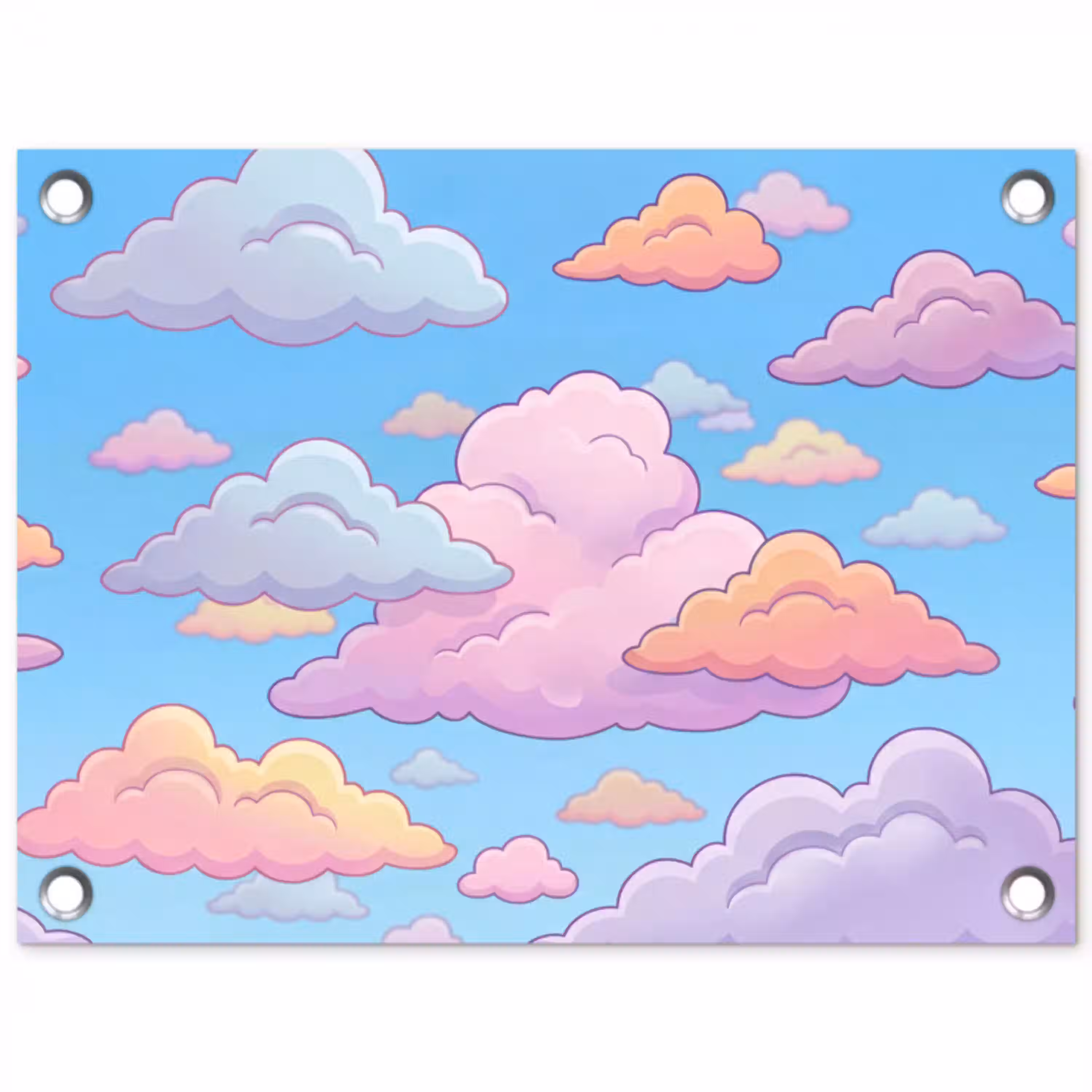 Wolk - Lucht - Natuur - Illustratie - Pastel tuinposter los doek klein -3d