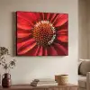 Close up - Bloem - Quote - Rood Textielframe zwart klein -sfeer3