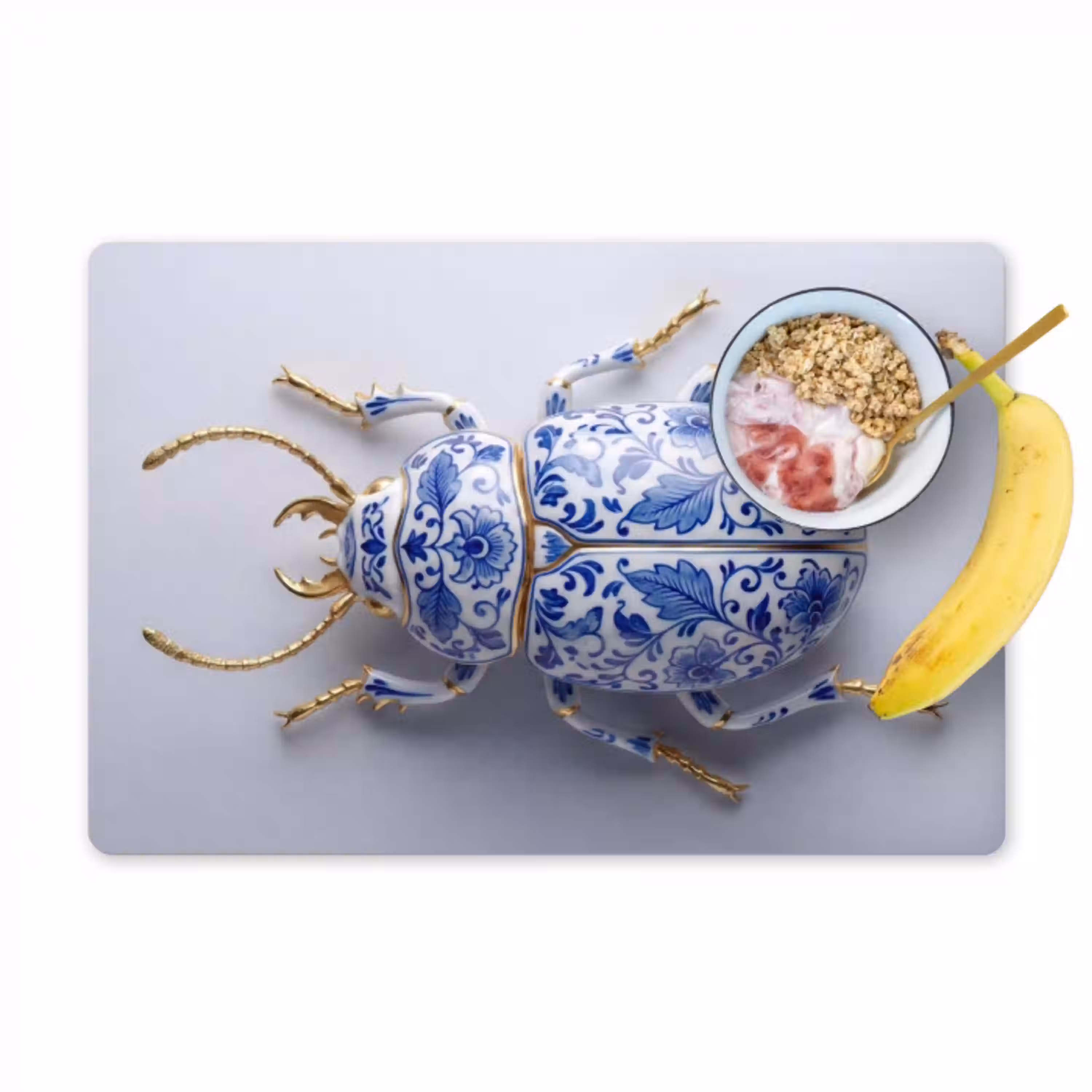 Kever - Delfts  - Blauw - Goud Placemat vinyl groot -zzzproduct_Kitchenyeah-website