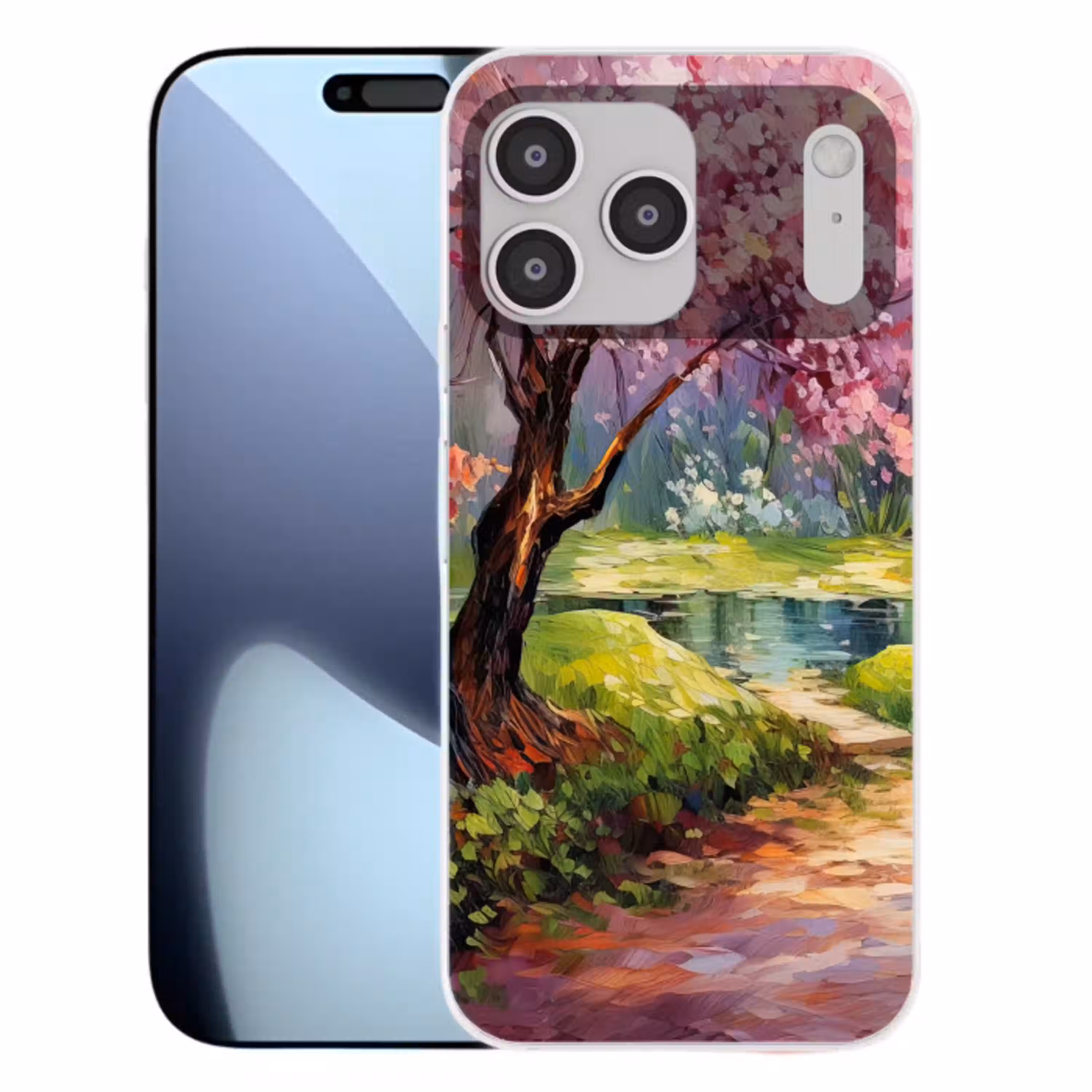 Watercolor - Natuur - Bomen - Kunst - Bloemen Telefoonhoesje iPhone 17 Pro Max klein -3d