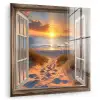Doorkijk - Strand - Duinen - Zonsondergang plexiglas 5mm klein -zzzproduct_nieuw