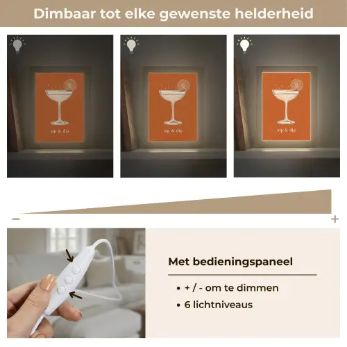 Cocktail - Oranje - Zomer - Quote Light Box met kabel (Tafellamp) klein -USP_dimbaarNL