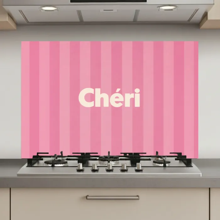 Gestreept - Roze - Chéri keuken achterwand spatscherm klein -3d_website