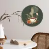 Kop - Bloemen - Groen - Koffie Wandcirkel plexiglas klein -sfeer4