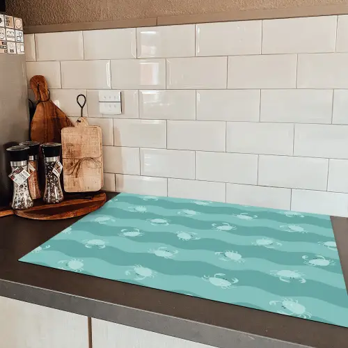Zee - Dieren - Blauwe krab - Blauw Inductie beschermer vinyl 3mm klein 276 -sfeer3