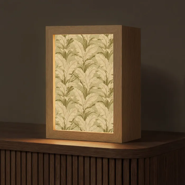 Palmbladeren - Klassiek - Groen Light Box met kabel (Tafellamp) klein 925 -z3d_website