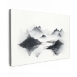 Bergen - Mistig - Water - Wit canvas 2cm klein -z3d