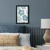 Hibiscusbloemen - Blauw - Patroon - Tropisch fotolijst zwart zonder passe partout klein -sfeer3