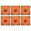 Dahlia - Bloem - Oranje onderzetter kurk middel -3d