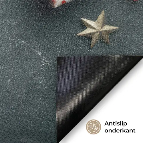 Kerstomlijsting - Hulst - Kleurrijk Deurmat klein -antislip_NL