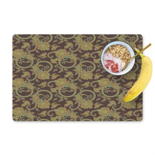 Bruin - Groen - Bloemen Placemat vinyl groot 368 -zzzproduct_Kitchenyeah-website