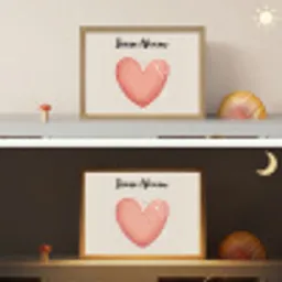 Hart - Rood - Minimalistisch Light Box met batterij (Wandlamp kind) middel -sfeer3_kind