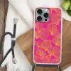 Bladeren - Nerven - Grafisch - Roze Hoesje iPhone 16 Pro Max met koord klein -sfeer4