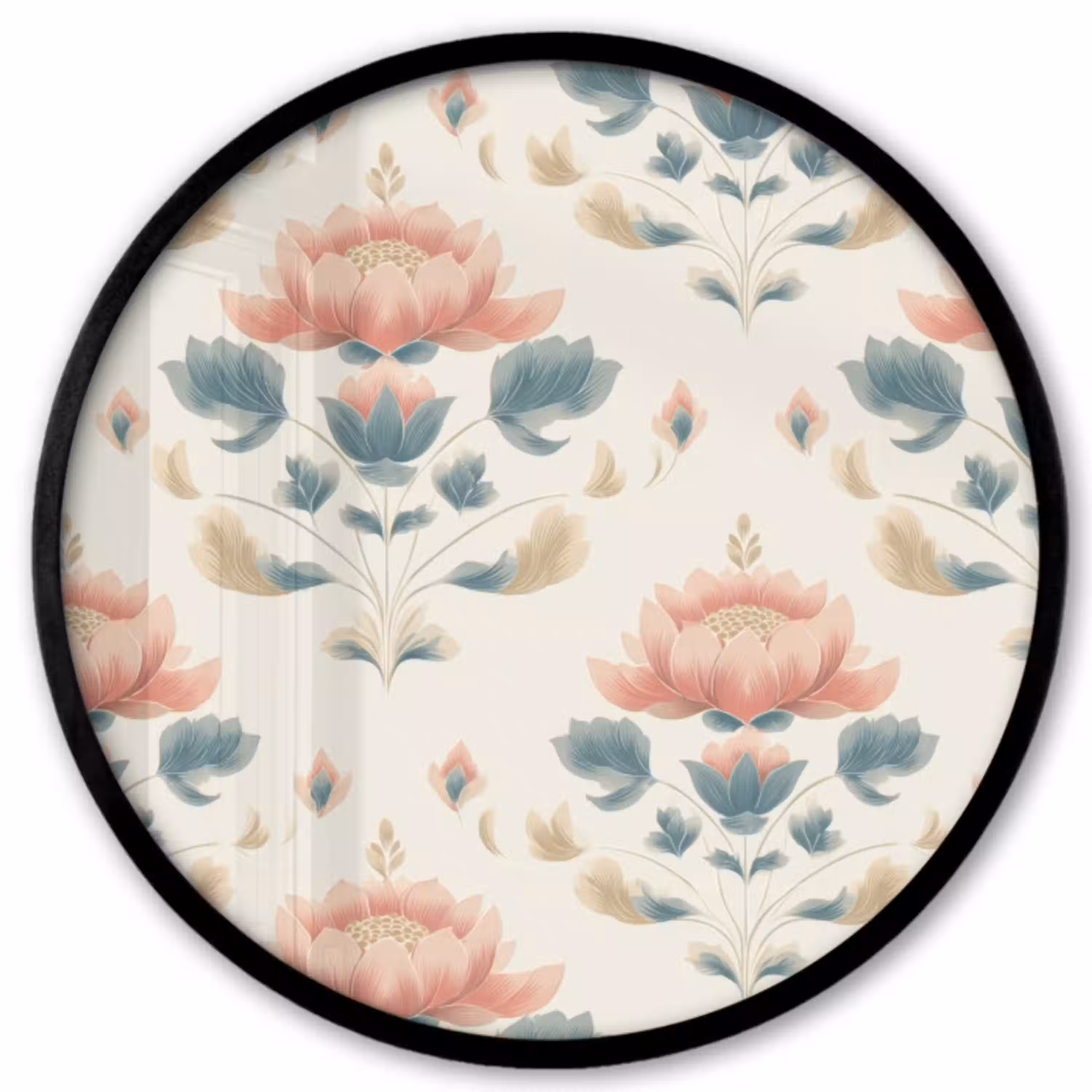 Lotus - Bloemen - Roze Fotolijst rond zonder passe partout klein 856 -3d