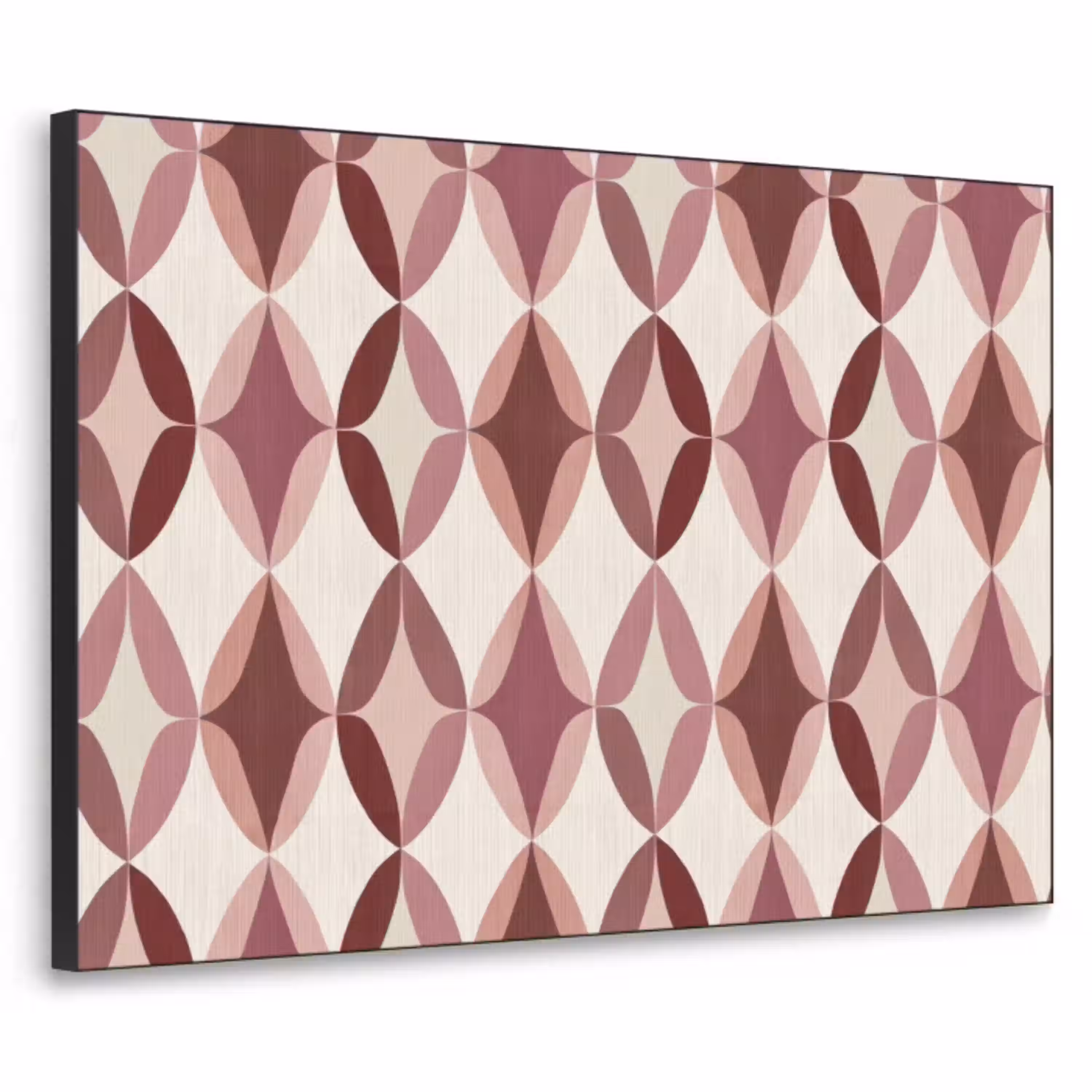 Ovaal - Textuur - Roze Textielframe zwart klein 947 -3d