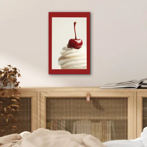 Cupcake - Kers - Rood aluminium wit klein -sfeer3