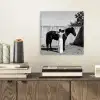 Vrouw - Paard - Artistiek aluminium wit klein -sfeer1