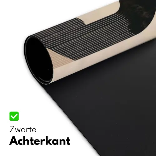 Grafisch gebogen motief - Beige Muismat XXL klein -sfeer2