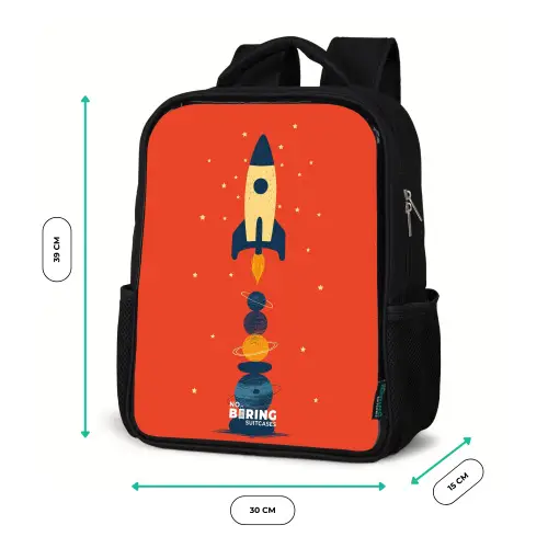Raket - Sterren - Planeten Rugzak - Zwart middel -productfoto_formaten