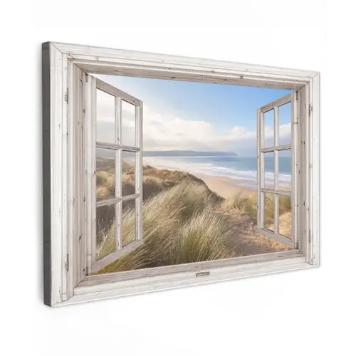 Doorkijk - Zee - Strand - Duinen canvas 2cm klein -z3d