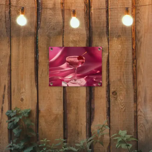 Cocktail - Pink - Luxe tuinposter los doek klein -sfeer1