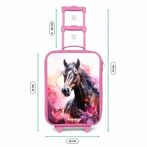 Aquarel paard in kleurexplosie Kinderkoffer - Roze klein -productfoto_formaten
