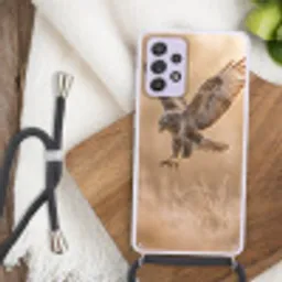 Buizerd - Roofvogel - Natuur - Bruin Hoesje Samsung Galaxy A52 5G met koord klein -sfeer4