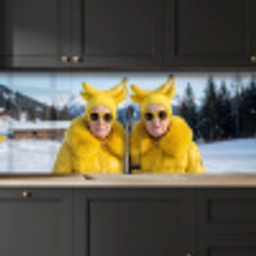 Vrouwen - Bananen - Geel keuken achterwand 2 middel -sfeer1
