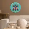 Kever - Bloemmotieven - Turquoise - Bladeren Akoestische PET Vilt - Rond klein -sfeer1