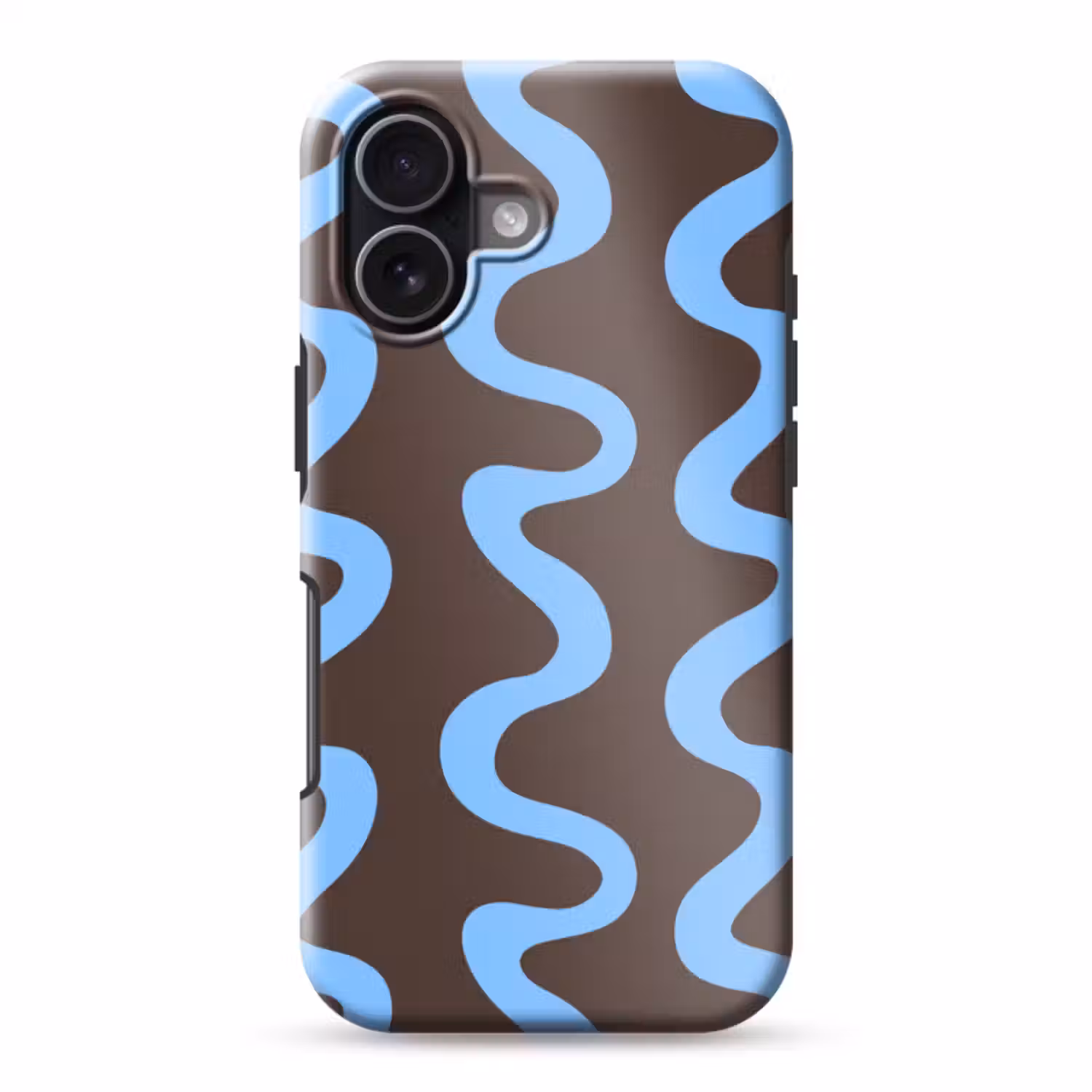Telefoonhoesje Toughcase - Kronkelende lijnen - Blauw - Bruin - Minimalistisch