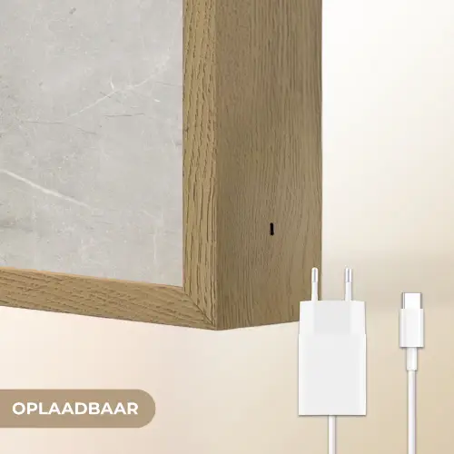 Grijs - Beton - Industrieel Light Box met batterij (Wandlamp) middel -USP_websiteoplaadbaarNL