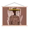 Abstract - Figuur - Illustratie - Hoed textielposter latten blank klein -3d