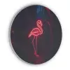 Flamingo - Roze - Neon - Licht Akoestische PET Vilt - Rond klein -3d