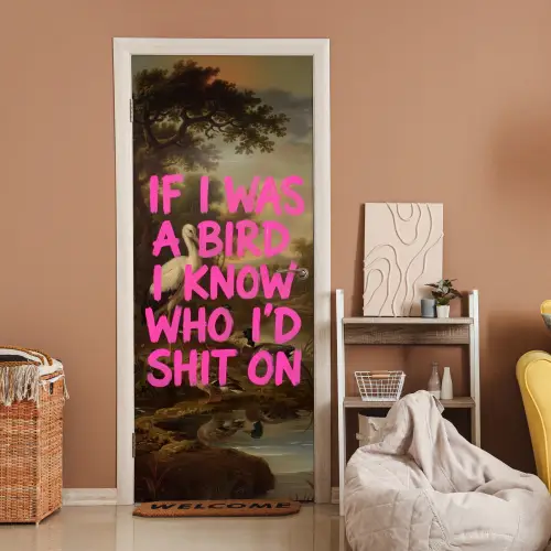 Klassiek - Humor - Roze deurposter klein -sfeer1