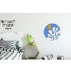 Minimalistisch - Organisch patroon - Blauw Wandcirkel aluminium klein -kinderkamer