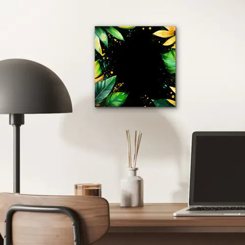 Bladeren - Groen - Geel - Verf - Jungle aluminium wit klein -sfeer5