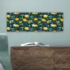 Bloemen - Bladeren - Citroenen - Blauw canvas 2cm klein 828 -sfeer4
