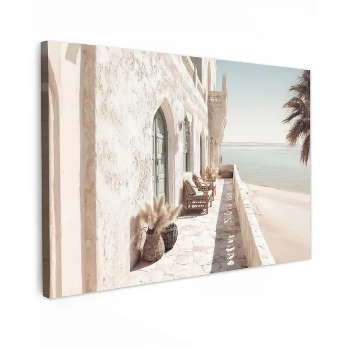 Terras - Stoelen - Strand - Beige canvas 2cm klein -z3d