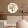 Bloemen - Quote - Beige - Lint Wandcirkel behangsticker klein -sfeer1