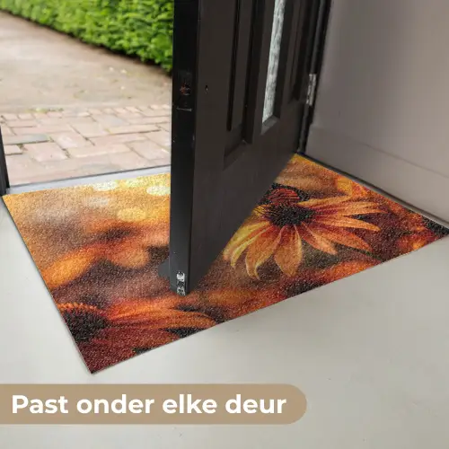 Vlinder - Bloemen - Oranje Deurmat klein -USP_NL