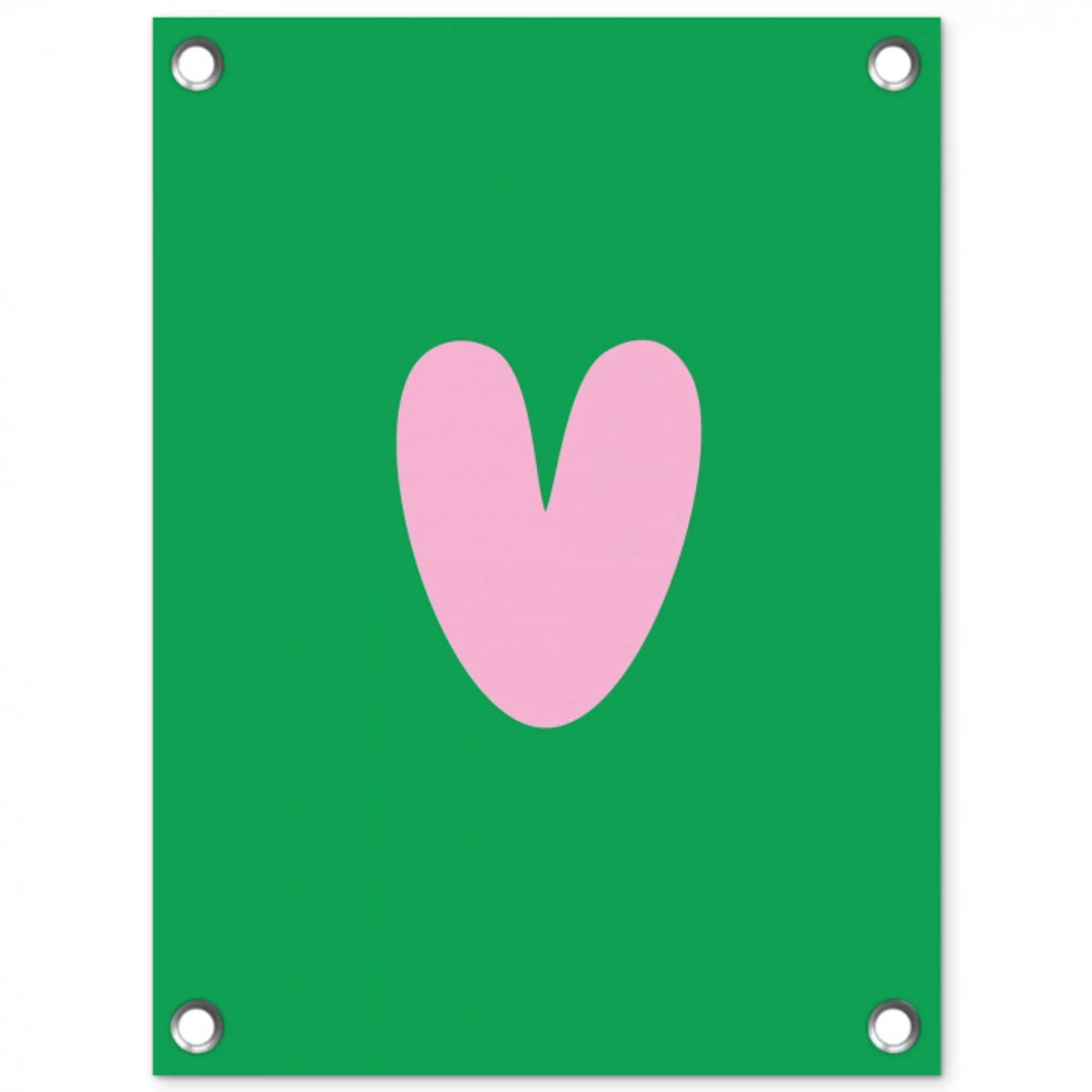 Groen - Hart - Minimalistisch - Valentijn tuinposter los doek klein -3d