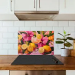 Drink - Bloemen - Yellow keuken achterwand spatscherm klein -sfeer2