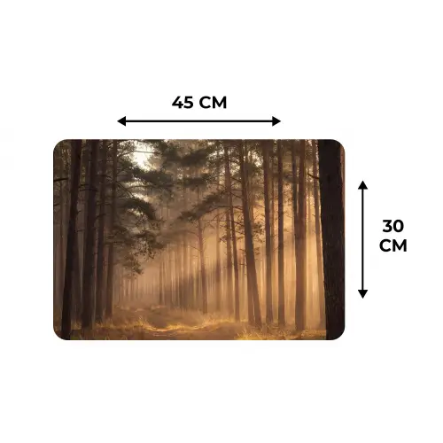 Bos - Mist - Zonlicht Placemat vinyl groot -specs