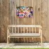 Kleurrijk - Roze - Oranje - Geel - Bloemen Tuinposter op houten frame 2 cm dik klein -sfeer4
