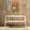 Koffie - Kop - Vintage - Quote Tuinposter op houten frame 2 cm dik klein -sfeer4