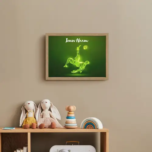Voetbal - Groen - Omhaal Light Box met batterij (Wandlamp kind) middel -sfeer2_kind